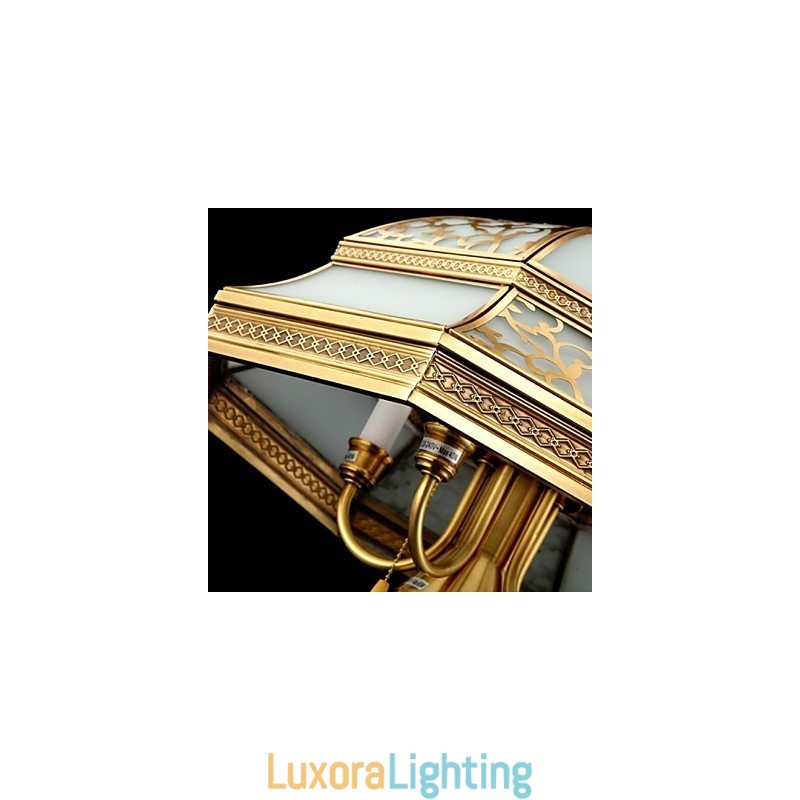 Designer Touch Decorative Brass Pendant Lamp Six Lights Vintage Total Copper Glass