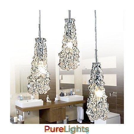 Designer Touch Decorative Tradition Classic Transparent glass 3 Light Chandelier