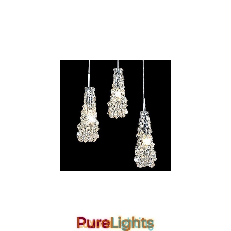 Designer Touch Decorative Tradition Classic Transparent glass 3 Light Chandelier