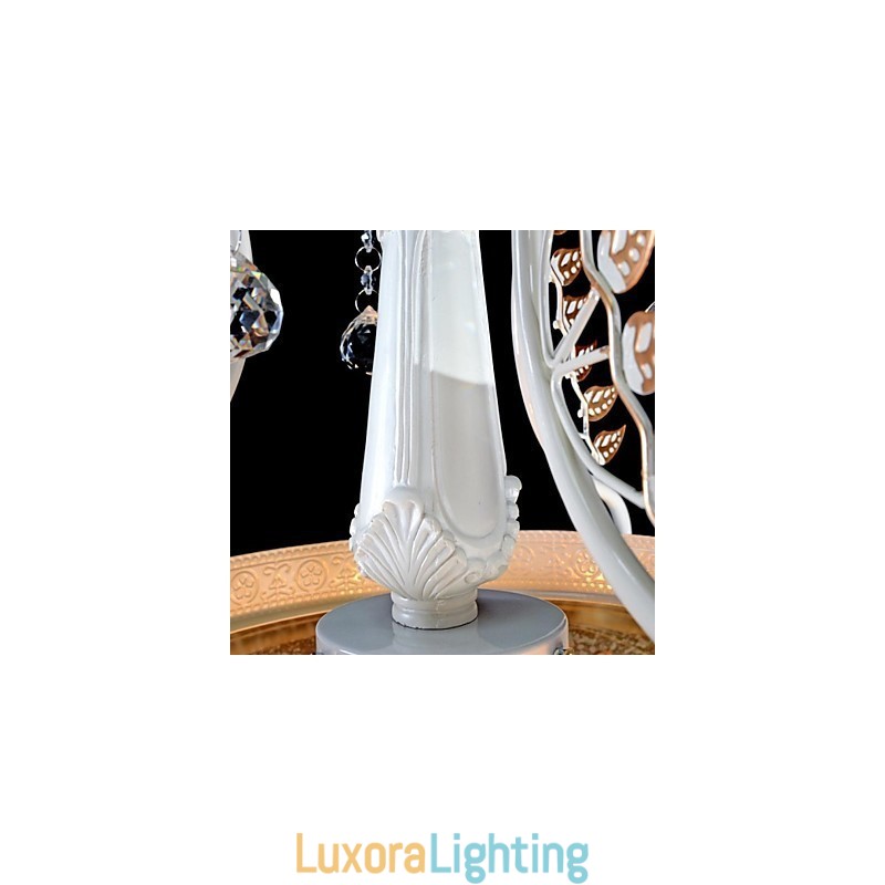 Designer Touch Decorative White Pendant Two Lights Pattern Glass Shade Hand Gilt European Retro Classic