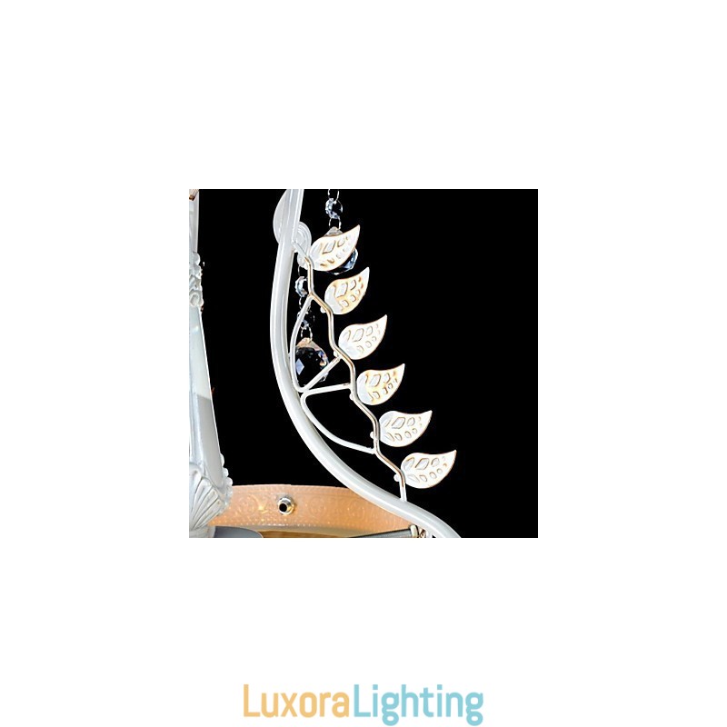 Designer Touch Decorative White Pendant Two Lights Pattern Glass Shade Hand Gilt European Retro Classic