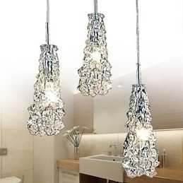 Designer Touch Decorative Tradition Classic Transparent glass 3 Light Chandelier