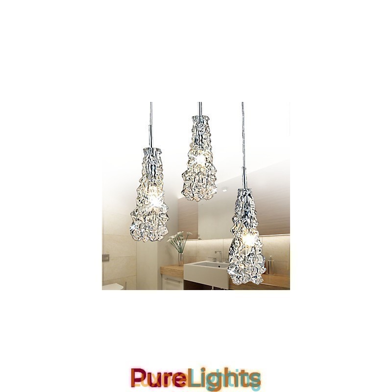 Designer Touch Decorative Tradition Classic Transparent glass 3 Light Chandelier