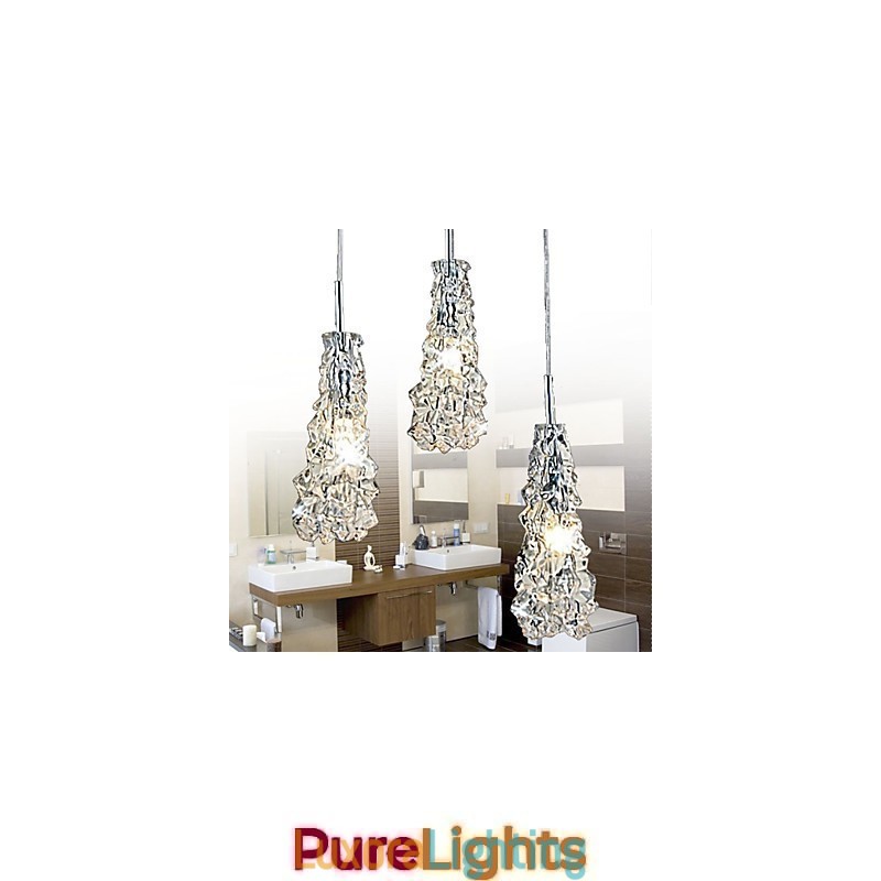 Designer Touch Decorative Tradition Classic Transparent glass 3 Light Chandelier