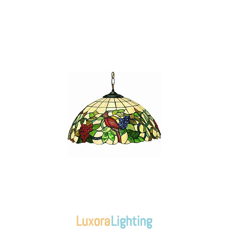Designer Touch Decorative Grapes and Birds 2 light Pendant Light