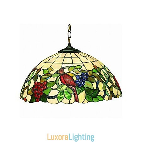 Designer Touch Decorative Grapes and Birds 2 light Pendant Light