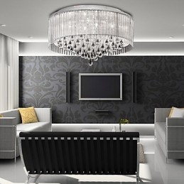 Designer Touch Decorative Elegant Crytal Pendant Light with 8 Lights in Cylinder Shade