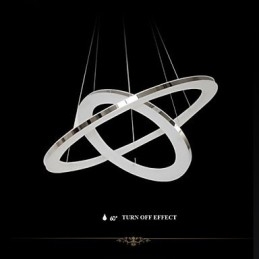 Designer Touch Decorative Acrylic Pendant Light Round Chandelier Lighting with 2 Rings Lamps Fixtures