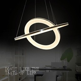 Designer Touch Decorative Acrylic Pendant Light Round Chandelier Lighting with 2 Rings Lamps Fixtures