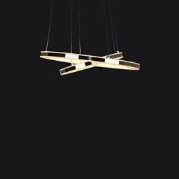 Designer Touch Decorative Acrylic Pendant Light Round Chandelier Lighting with 2 Rings Lamps Fixtures