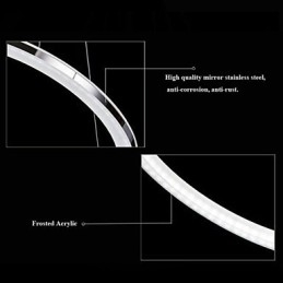 Designer Touch Decorative Acrylic Pendant Light Round Chandelier Lighting with 2 Rings Lamps Fixtures