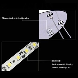 Designer Touch Decorative Acrylic Pendant Light Round Chandelier Lighting with 2 Rings Lamps Fixtures