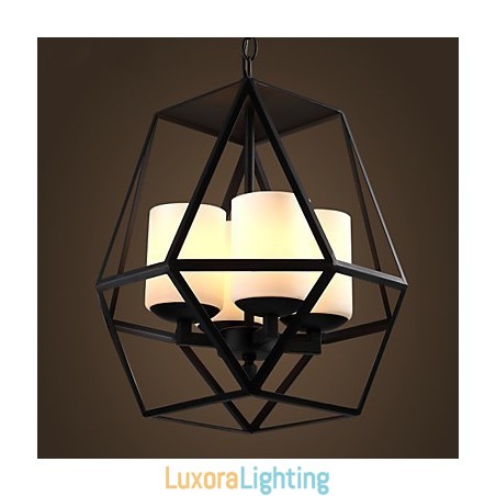 Designer Touch Decorative Top level Americange Vintage black Iron Lamp Modern Chandelier Chandelier 4 lights