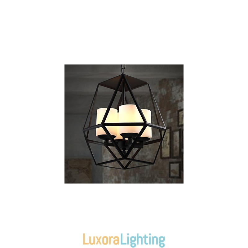 Designer Touch Decorative Top level Americange Vintage black Iron Lamp Modern Chandelier Chandelier 4 lights