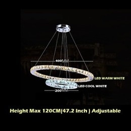 Designer Touch Decorative Hotel Pendant Light Crystal Chandelier Lighting Ceiling Lamps Fixtures with Warm and Cool White