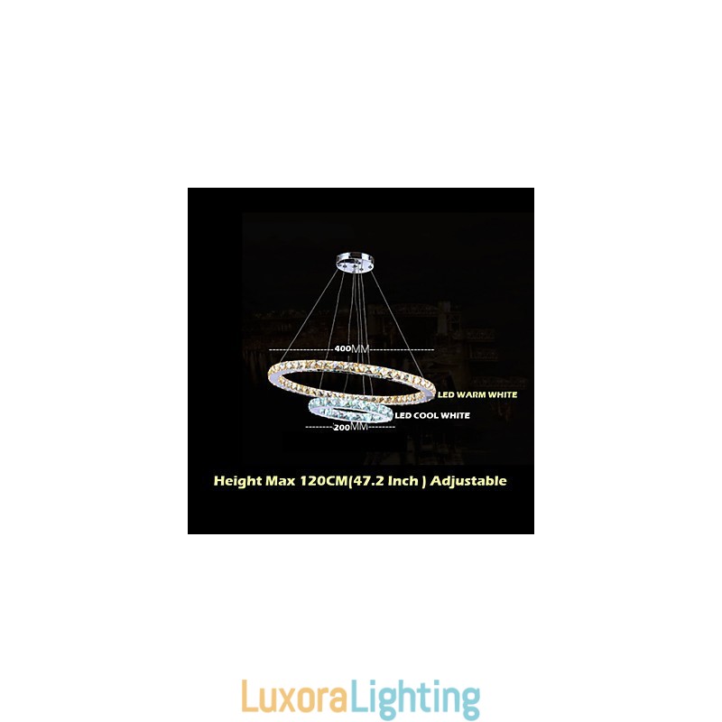 Designer Touch Decorative Hotel Pendant Light Crystal Chandelier Lighting Ceiling Lamps Fixtures with Warm and Cool White