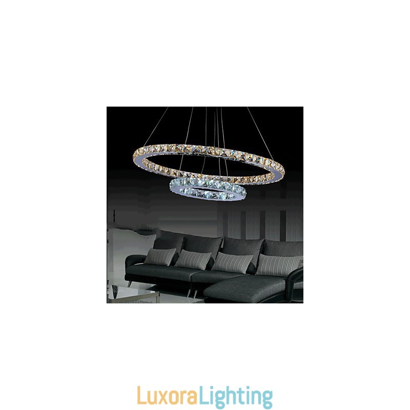 Designer Touch Decorative Hotel Pendant Light Crystal Chandelier Lighting Ceiling Lamps Fixtures with Warm and Cool White