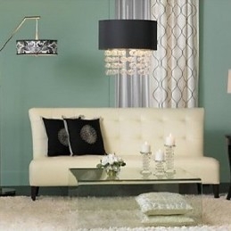 Designer Touch Decorative Modern Pendant Light with 7 Lights and Black Fabric Drum Shade (Base)