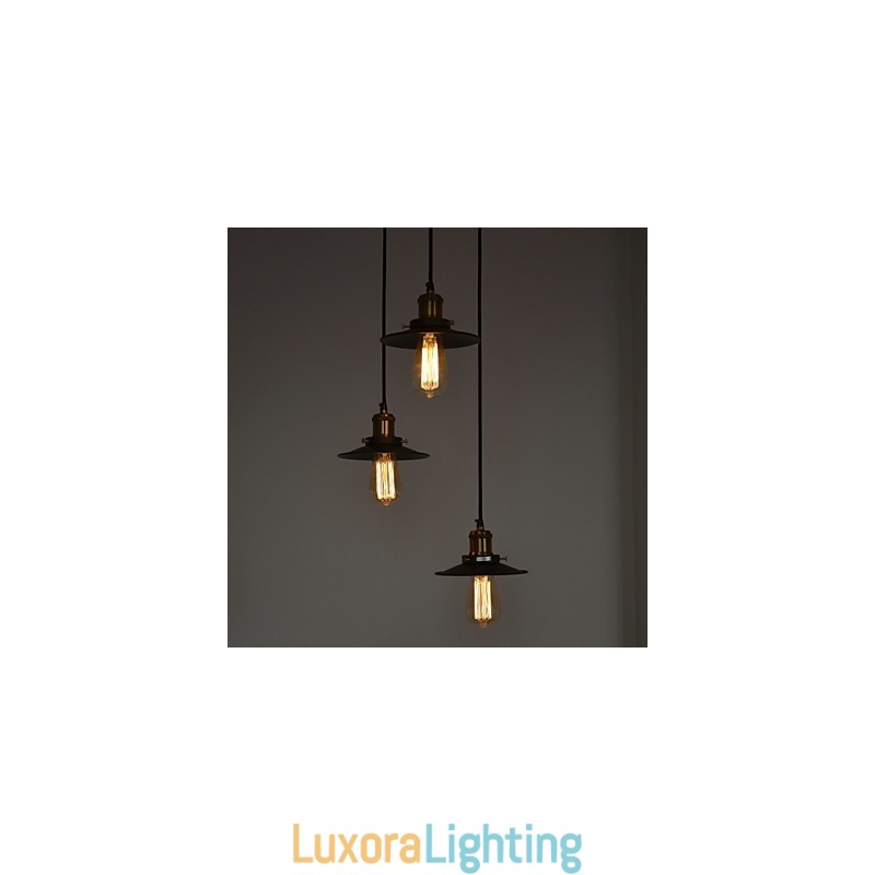 Designer Touch Decorative Vintage 3 Light Pendant In Iron Shade