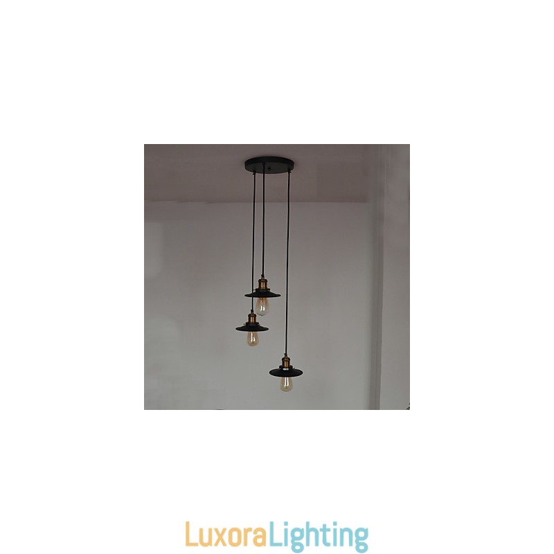 Designer Touch Decorative Vintage 3 Light Pendant In Iron Shade