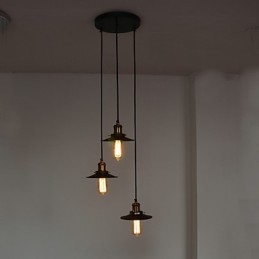 Designer Touch Decorative Vintage 3 Light Pendant In Iron Shade