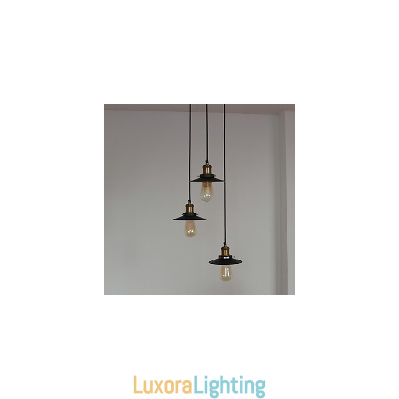 Designer Touch Decorative Vintage 3 Light Pendant In Iron Shade