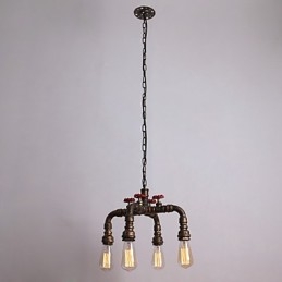 Designer Touch Decorative Water Pipe Retro 4Light Painting Pendant