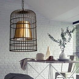 Designer Touch Decorative Chandelier Rustic Lodge Drum Metal