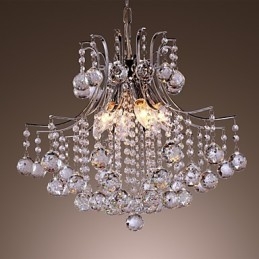 Designer Touch Decorative Modern Contemporary Crystal Mini Style Electroplated Metal Pendant Light