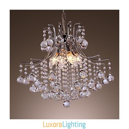 Designer Touch Decorative Modern Contemporary Crystal Mini Style Electroplated Metal Pendant Light