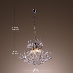 Designer Touch Decorative Modern Contemporary Crystal Mini Style Electroplated Metal Pendant Light