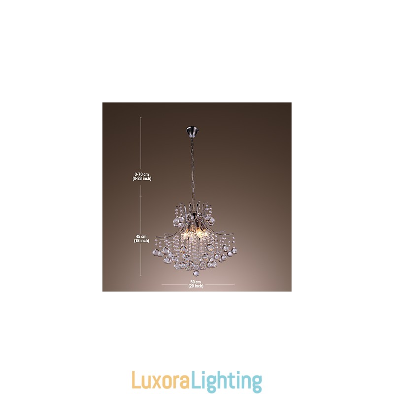 Designer Touch Decorative Modern Contemporary Crystal Mini Style Electroplated Metal Pendant Light