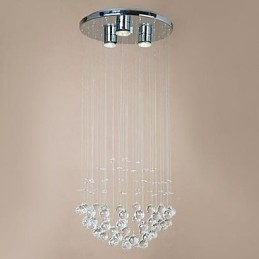 Designer Touch Decorative Modern 3 Light Flush Mount with Crystal Beads