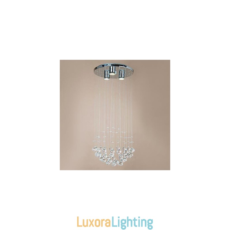 Designer Touch Decorative Modern 3 Light Flush Mount with Crystal Beads
