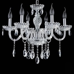 Designer Touch Decorative 6 Light The style of palace Glass Chandelier With Candle Bulb