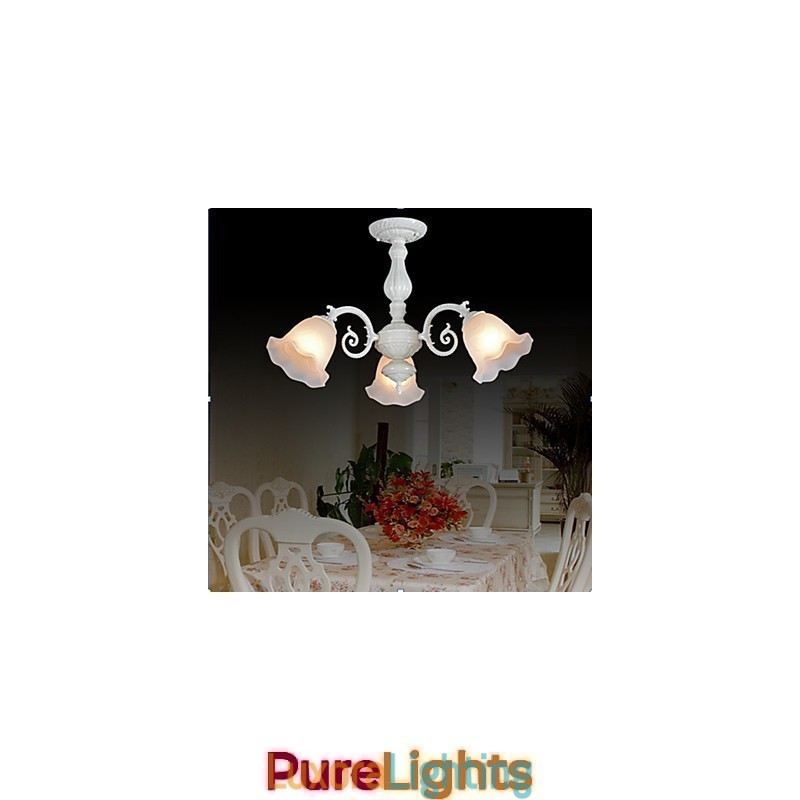 Designer Touch Decorative Flush Mount Three Lights White European Retro Classic