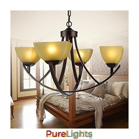Designer Touch Decorative Chandelier 4 Lights Traditional Classic Vintage Metal