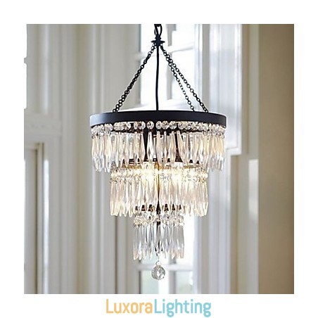 Designer Touch Decorative Pendant 3 Light Modern Elelgant Metal Crystal Painting