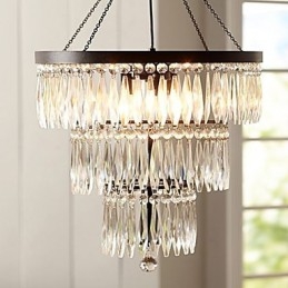 Designer Touch Decorative Pendant 3 Light Modern Elelgant Metal Crystal Painting