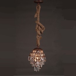 Designer Touch Decorative Retro lounge Hemp Industrial Wind Imitation Crystal Chandelier