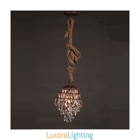 Designer Touch Decorative Retro lounge Hemp Industrial Wind Imitation Crystal Chandelier