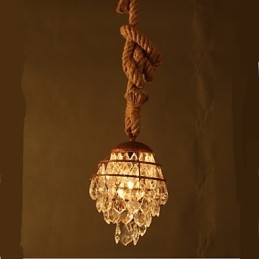 Designer Touch Decorative Retro lounge Hemp Industrial Wind Imitation Crystal Chandelier