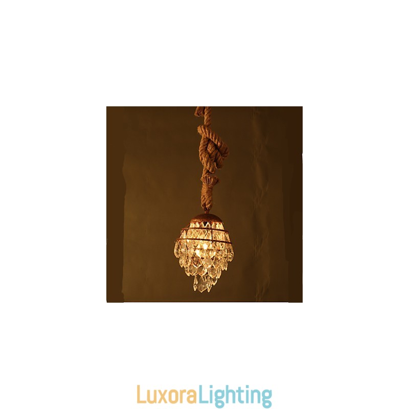 Designer Touch Decorative Retro lounge Hemp Industrial Wind Imitation Crystal Chandelier