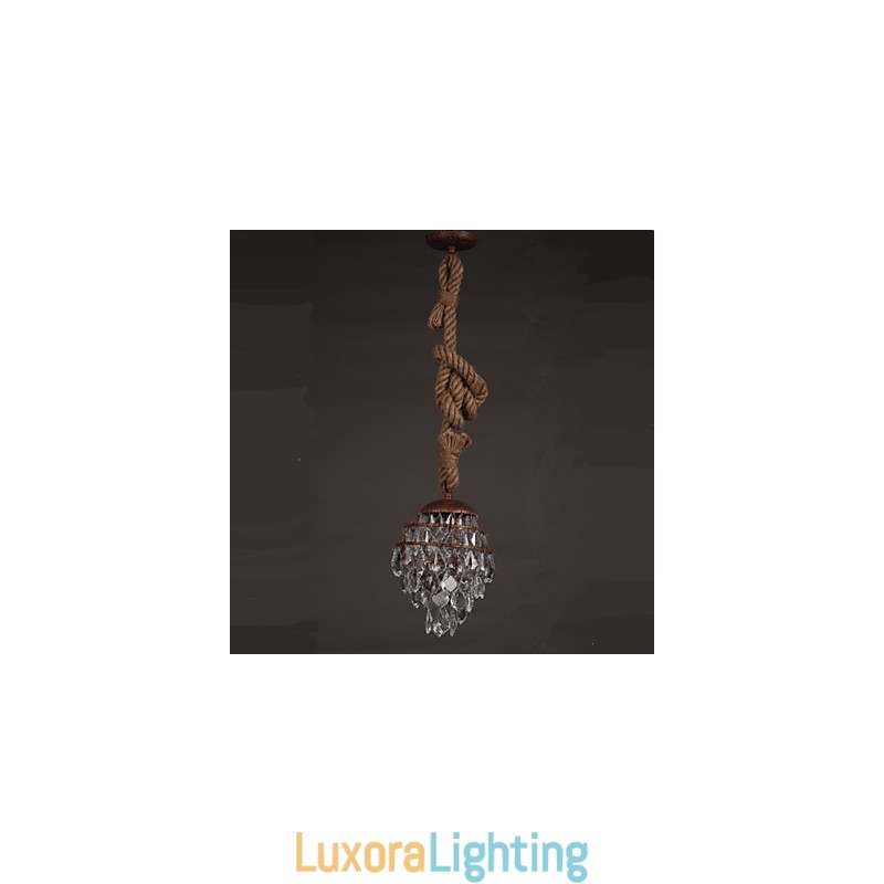 Designer Touch Decorative Retro lounge Hemp Industrial Wind Imitation Crystal Chandelier