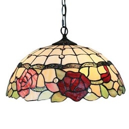 Designer Touch Decorative Pendant Light with 2 Light in Rose Patterned Shade
