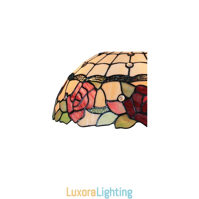 Designer Touch Decorative Pendant Light with 2 Light in Rose Patterned Shade