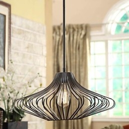 Designer Touch Decorative Modern Pendant Light with Black Metal Structure Shade