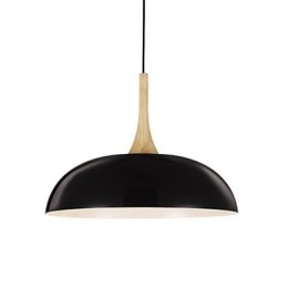Designer Touch Decorative Mini Artistic Pendant Lamp 1 Light Modern Simplicity Black White Finish Aluminum & Wooden Droplight