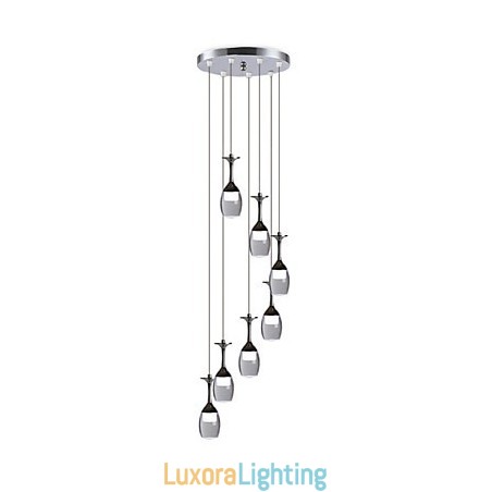 Designer Touch Decorative Modern Pendant Light 7 Lights Integrated Bulbs Included Stair Light