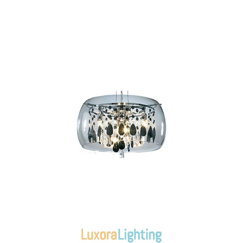 Designer Touch Decorative Modern Contemporary Drum Crystal Mini Style Electroplated Pendant Light